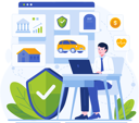پیش‌نمایش فایل insurance-with-a-man-sitting-at-a-table-with-his-list-of-insurance-policies-11773240 از پک بیمه