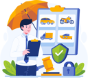 پیش‌نمایش فایل male-insurance-agent-holding-a-clipboard-with-a-paper-document-policy-11773217 از پک بیمه
