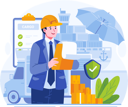 پیش‌نمایش فایل male-insurance-agent-holding-a-clipboard-with-an-insurance-policy-in-front-of-ship-cargo-truck-container-11773227 از پک بیمه