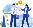 پیش‌نمایش فایل young-woman-makes-a-deal-with-a-male-insurance-agent-by-holding-an-insurance-policy-11773241 از پک بیمه