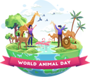 پیش‌نمایش فایل wildlife-sanctuary-workers-celebrating-world-animal-day-in-the-forest-4254558 از پک روز جهانی حیوانات