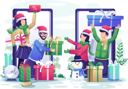 پیش‌نمایش فایل people-are-sharing-christmas-gifts-with-each-other-via-smartphones-4524112 از پک کریسمس