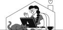پیش‌نمایش فایل girl-working-from-home-4550462 از پک واو سیاه‌وسفید 1