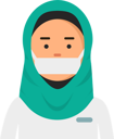 پیش‌نمایش فایل female-muslim-doctor-with-facemask-6459249 از پک آواتارهای پزشکان