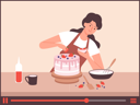پیش‌نمایش فایل cake-making-video-6494965 از پک ویدئوی آشپزی