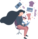 پیش‌نمایش فایل girl-doing-online-shopping-on-sale-6496203 از پک فروش اینترنتی