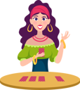 پیش‌نمایش فایل fortune-teller-female-6506975 از پک فالگیران با گوی جادویی