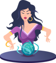 پیش‌نمایش فایل fortune-teller-woman-6506974 از پک فالگیران با گوی جادویی