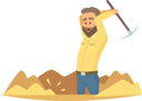 پیش‌نمایش فایل archeologist-digging-soil-with-shovel-6744367 از پک باستان‌شناس