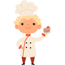 پیش‌نمایش فایل little-boy-chef-with-cake-piece-11757612 از پک کودکان در حال آشپزی