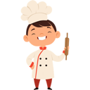 پیش‌نمایش فایل little-boy-holding-rolling-pin-11757603 از پک کودکان در حال آشپزی
