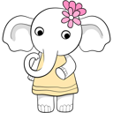 پیش‌نمایش فایل baby-elephant-with-flower-11757347 از پک فیل بامزه