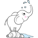 پیش‌نمایش فایل cute-elephant-enjoying-with-water-at-lake-11757344 از پک فیل بامزه