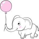 پیش‌نمایش فایل cute-elephant-playing-with-balloon-11757343 از پک فیل بامزه