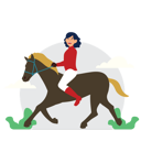 پیش‌نمایش فایل girl-doing-horse-riding-9370263 از پک ورزش ها