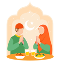 پیش‌نمایش فایل muslim-couple-paying-on-iftar-time-9370802 از پک رمضان