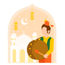 پیش‌نمایش فایل muslim-man-playing-ramadan-drum-9370800 از پک رمضان