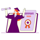 پیش‌نمایش فایل girl-getting-online-graduation-9422009 از پک Eduify – آموزش