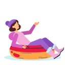 پیش‌نمایش فایل girl-riding-inflatable-snow-slide-10629319 از پک فعالیت های زمستانی