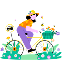پیش‌نمایش فایل woman-riding-bicycle-in-spring-11609751 از پک بهار