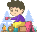پیش‌نمایش فایل boy-having-warm-tea-during-camping-5863667 از پک فعالیت کودکان