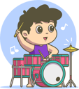 پیش‌نمایش فایل boy-playing-drum-in-music-band-5863655 از پک فعالیت کودکان
