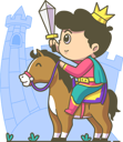 پیش‌نمایش فایل prince-with-horse-5863660 از پک فعالیت کودکان