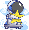پیش‌نمایش فایل astronaut-hugging-star-6129605 از پک فضانوردان ناز
