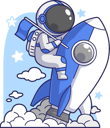 پیش‌نمایش فایل astronaut-launch-with-rocket-6129607 از پک فضانوردان ناز