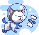 پیش‌نمایش فایل dog-astronaut-after-bone-6129598 از پک فضانوردان ناز