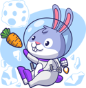 پیش‌نمایش فایل rabbit-astronaut-with-carrot-6129601 از پک فضانوردان ناز