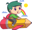 پیش‌نمایش فایل boy-going-to-school-while-sitting-on-rocket-6129588 از پک فعالیت پسر