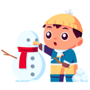 پیش‌نمایش فایل little-boy-playing-with-snowman-7210753 از پک کودکان سال نو و زمستان