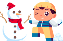 پیش‌نمایش فایل little-boy-playing-with-snowman-7210848 از پک کودکان سال نو و زمستان