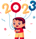 پیش‌نمایش فایل little-girl-celebrate-new-year-2023-7210771 از پک کودکان سال نو و زمستان
