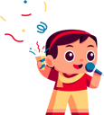 پیش‌نمایش فایل little-girl-singing-song-in-party-7210767 از پک کودکان سال نو و زمستان