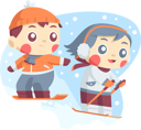 پیش‌نمایش فایل little-kids-enjoying-skiing-in-winter-7210864 از پک جشن سال نو