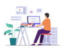 پیش‌نمایش فایل boy-attending-online-class-4415791 از پک آموزش آنلاین
