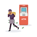 پیش‌نمایش فایل male-thief-steals-money-from-atm-5333920 از پک جرم