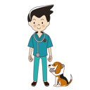 پیش‌نمایش فایل veterinarian-man-with-be-a-beagle-dog-in-collar-6561189 از پک شغل