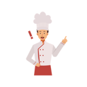 پیش‌نمایش فایل male-chef-pointing-finger-up-6930818 از پک آشپز حرفه‌ای