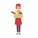 پیش‌نمایش فایل woman-chef-holding-bakery-items-6930833 از پک آشپز حرفه‌ای