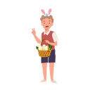 پیش‌نمایش فایل little-boy-with-bunny-ears-showing-fully-basket-from-hunting-an-easter-egg-8184925 از پک پسر روز عید پاک
