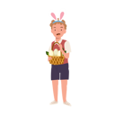 پیش‌نمایش فایل little-boy-with-bunny-ears-showing-fully-basket-from-hunting-an-easter-egg-8184926 از پک پسر روز عید پاک