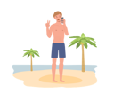 پیش‌نمایش فایل beach-man-in-swim-suit-and-taking-selfie-with-the-beach-background-8184459 از پک مرد در ساحل