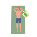 پیش‌نمایش فایل happy-man-in-swim-suit-on-the-beach-is-lay-down-and-sunbathing-8184467 از پک مرد در ساحل