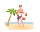 پیش‌نمایش فایل man-holding-swim-ring-on-the-beach-8184469 از پک مرد در ساحل
