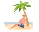 پیش‌نمایش فایل man-in-swim-suit-sitting-on-the-beach-8184456 از پک مرد در ساحل
