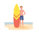 پیش‌نمایش فایل man-wearing-in-swim-suit-while-holding-surfboard-on-the-beach-8184463 از پک مرد در ساحل