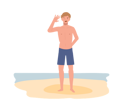 پیش‌نمایش فایل young-smiling-man-in-swim-suit-on-the-beach-8184471 از پک مرد در ساحل